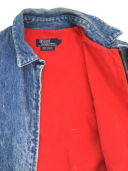 古着 90s USA製 Polo Ralph Lauren レッド ライナー デニム スウィング