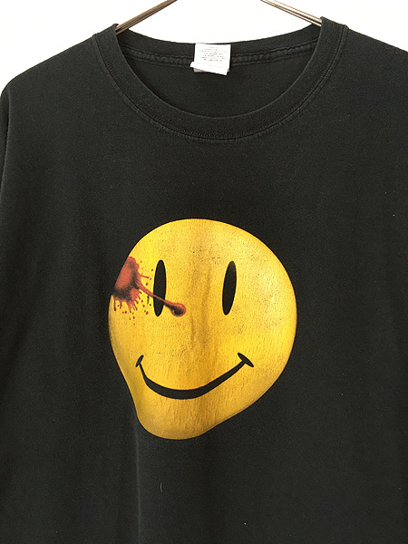 古着 00s WATCHMEN スマイル ニコちゃん ヒーロー ムービー Tシャツ XL