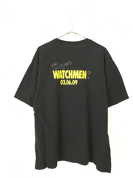 古着 00s WATCHMEN スマイル ニコちゃん ヒーロー ムービー Tシャツ XL