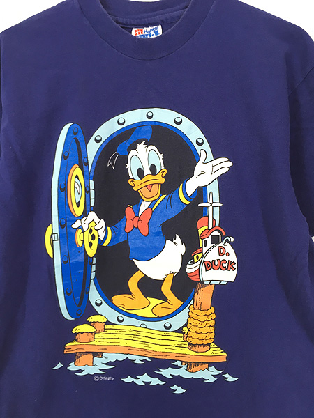 古着 90s USA製 Disney ドナルド ダック BIG プリント Tシャツ M 古着
