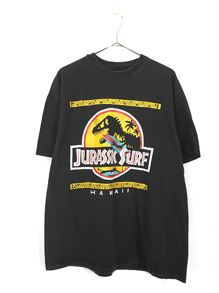 古着 90s USA製 Jurassic Park 「Jurassic Surf」 オールド ムービー パロディ Tシャツ XL 古着 - 古着 通販  ヴィンテージ　古着屋 Dracaena ドラセナ