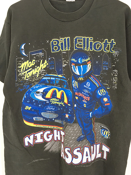 古着 90s USA製 Bill Elliott マクドナルド レーシング Tシャツ L 古着