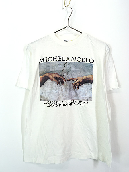 ヴィンテージ MICHELANGELO ミケランジェロ アダムの創造 Tシャツ