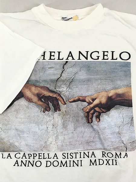 古着 80-90s Michelangelo ミケランジェロ アダムの創造 西洋美術