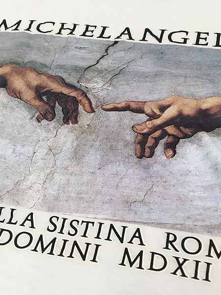 古着 80-90s Michelangelo ミケランジェロ アダムの創造 西洋美術 