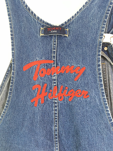 古着 TOMMY JEANS フラッグ ロゴ パッチ & チェーン ステッチ 刺しゅう