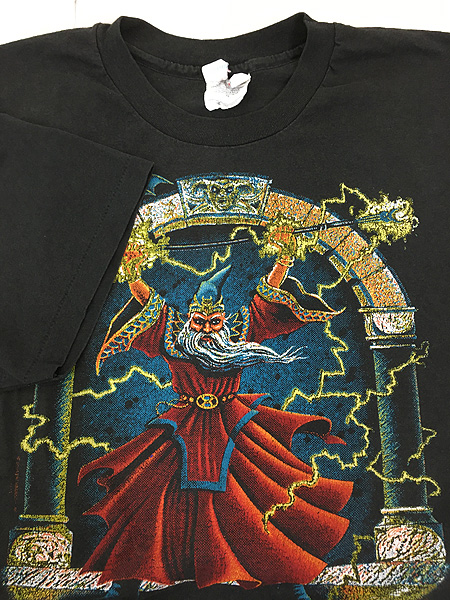 古着 90s 魔法使い 魔術師 サンダー ドラゴン グラフィック Tシャツ XL