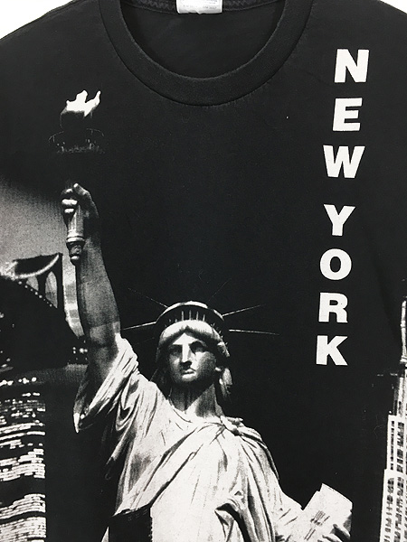 90s USA製　ヴィンテージTシャツ　自由の女神　ニューヨーク　フランス国旗