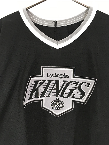 古着 90s Canada製 NHL Los Angeles Kings キングス メッシュ ホッケー