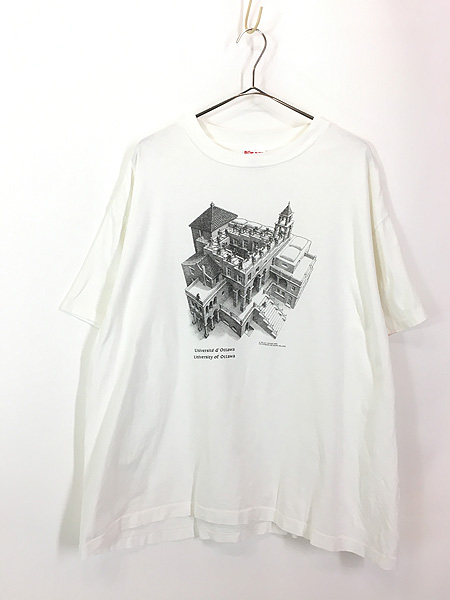 90s MC Escher エッシャー Sky\u0026WaterアートTシャツ XL