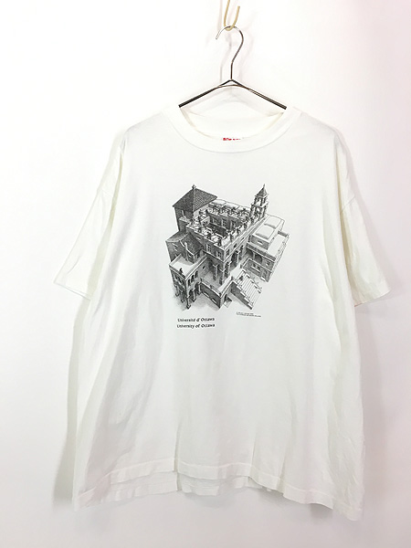 ふるじょ90s M.C ESCHER エッシャー Tシャツ USA製 ヴィンテージ XL