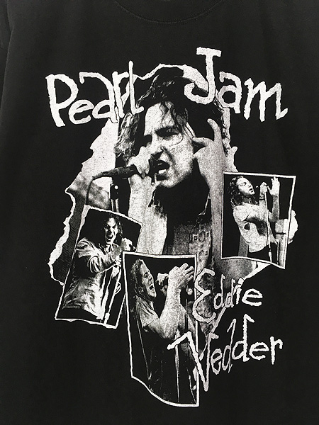 古着 90s Pearl Jam 「Eddie Vedder」 モノクロ フォト グランジ