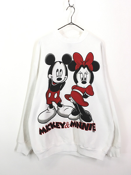 古着 90s USA製 Disney ミッキー ミニー スウェット トレーナー XL