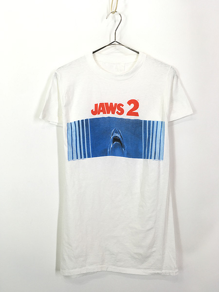 古着 70s JAWS2 ジョーズ サメ オールド ムービー Tシャツ M位 古着