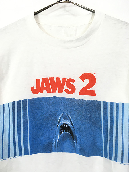古着 70s JAWS2 ジョーズ サメ オールド ムービー Tシャツ M位 古着