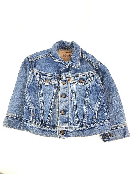 キッズ 古着 90s USA製 Levi's 72027 ブルー デニム ジャケット