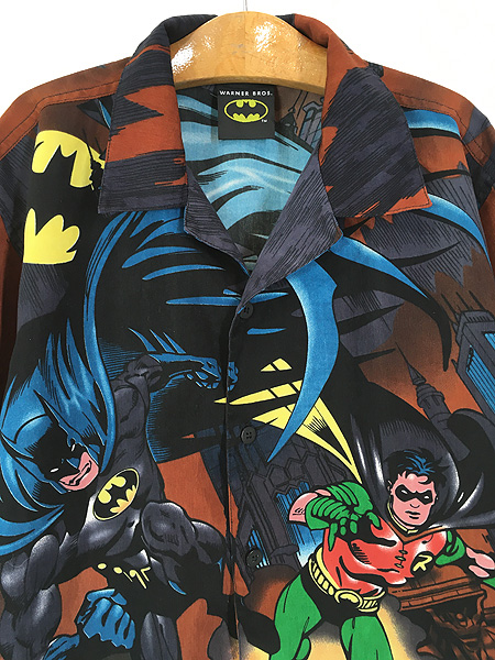 キッズ 古着 00s USA製 BATMAN バットマン アメコミ キャラクター 総柄 