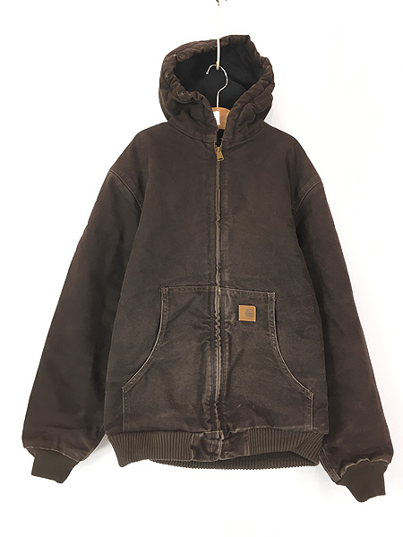 キッズ 古着 Carhartt 防寒 パデット ブラウン ダック ワーク