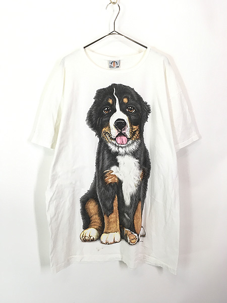 レディース 古着 90s USA製 犬 ロットワイラー アニマル BIG プリント Tシャツ ワンピース ひざ丈 XL位 古着 - 古着 通販  ヴィンテージ　古着屋 Dracaena ドラセナ