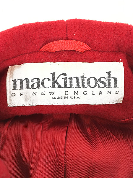[9] レディース 古着 80s USA製 Mackintosh タータンチェック ウール ビッグ フード コート L位 古着