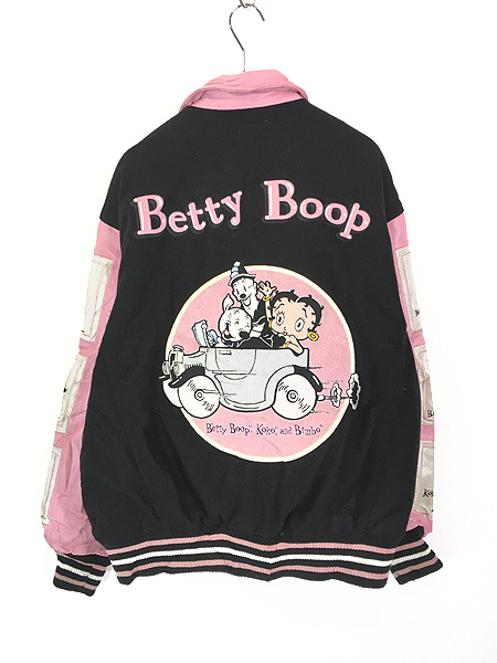 レディース 古着 00s Betty Boop ベティちゃん 豪華 本革 レザー 