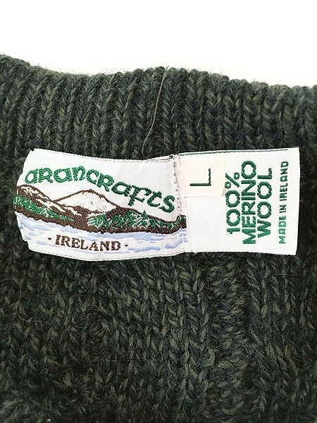 レディース 古着 90s Ireland製 aran crafts ヘリーボーン ツイード 