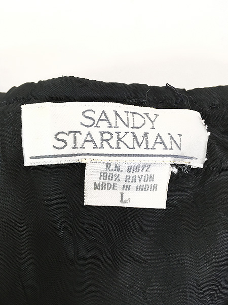 レディース 古着 90s SANDY STARKMAN マルチ パターン 異素材 MIX パッチワーク パデット ノーカラー ジャケット L 古着 -  古着 通販 ヴィンテージ 古着屋 Dracaena ドラセナ