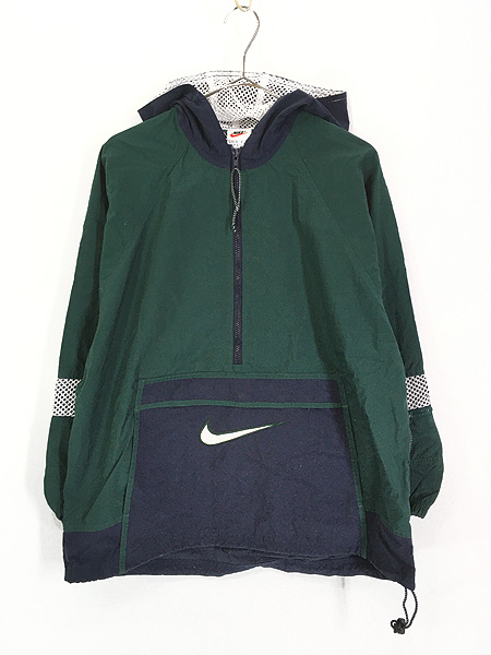 twinkle_nylon90s NIKE ハーフジップ アノラックナイロンジャケット グリーン L