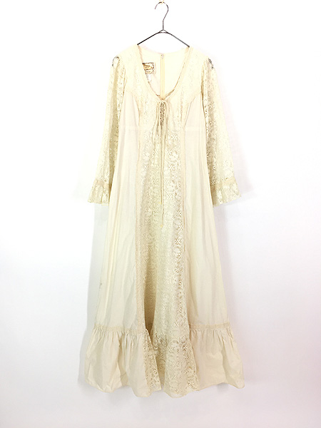 レディース 古着 70s GUNNE SAX レース ナチュラル ガーリー コットン ...