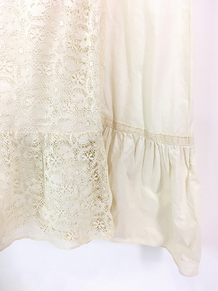 レディース 古着 70s GUNNE SAX レース ナチュラル ガーリー コットン