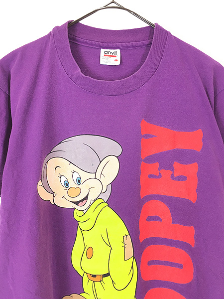レディース 古着 90s USA製 Disney 白雪姫 「DOPEY」 おとぼけ 7人の小