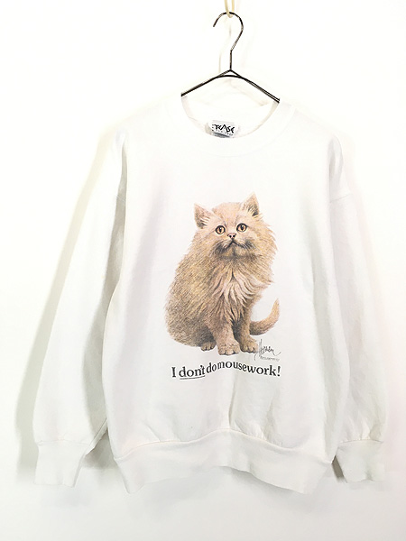 90s vintage スウェット　リボン　猫　デッドストック