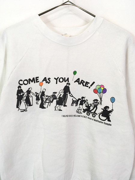 レディース 古着 90s USA製 「COME AS YOU ARE!」 メッセージ プリント