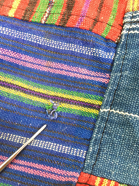 レディース 古着 70s グアテマラ製 豪華 手織り パッチワーク ラップ 