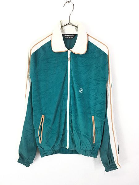 レディース 古着 80s Pierre Cardin ベロア パイル ジャージ トップ 緑 ...