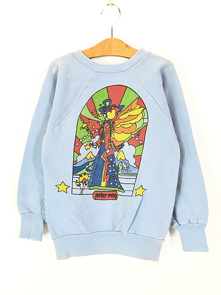 レディース 古着 70s Peter Max ポップ アート プリント スウェット 