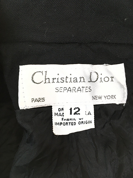 約54cmゆき丈Vintage クリスチャンディオール Christian Dior ジャケット チェック レーヨン シルク レディース アウター S ブルー