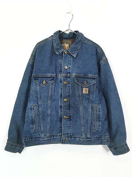 古着 90s USA製 Carhartt 裏地 ブランケット デニム ジャケット