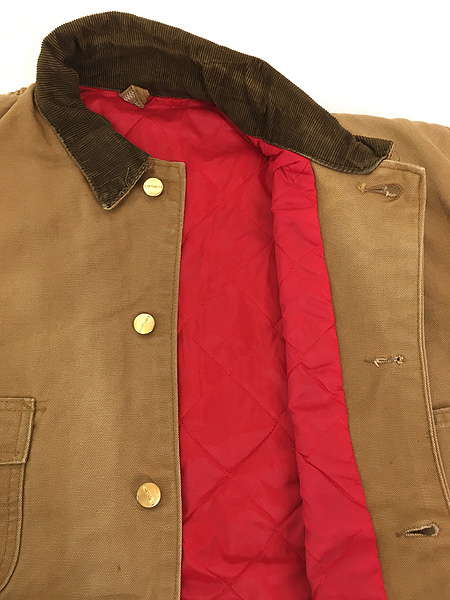 古着 70s Carhartt レッド キルティング ライナー ブラウン ダック