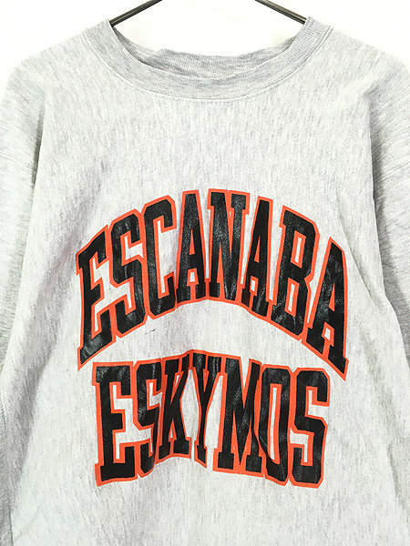 古着 90s USA製 Champion Reverse Weave 「ESCANABA ESKYMOS」 2段