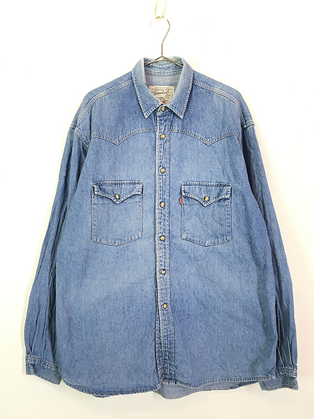 古着 80s ポルトガル製 Euro Levi's 20707 100% コットン デニム ウエスタン シャツ L - 古着 通販 ヴィンテージ　 古着屋 Dracaena ドラセナ