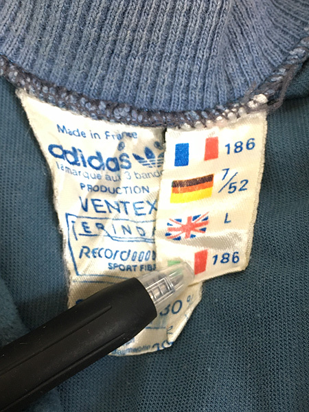 古着 80s フランス製 adidas 3ライン クレイジー ベロア パイル