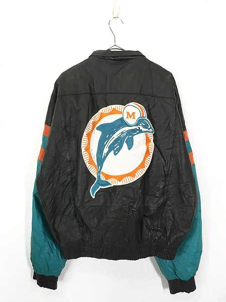 古着 90s NFL Miami Dolphins ドルフィンズ 両面 刺しゅう パデッド 