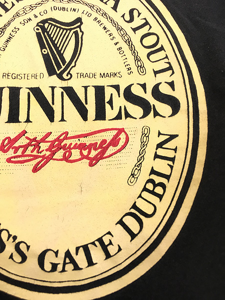 古着 90s Ireland製 GUINNESS ギネス ビール ロゴ Tシャツ XL - 古着