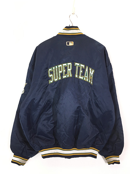 古着 90s MLB Milwaukee Brewers ブルワーズ ナイロン スタジャン