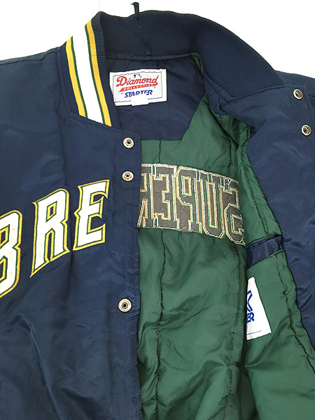 古着 90s MLB Milwaukee Brewers ブルワーズ ナイロン スタジャン