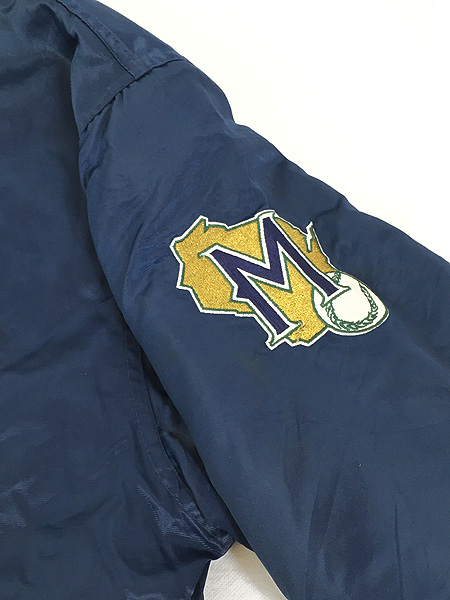 古着 90s MLB Milwaukee Brewers ブルワーズ ナイロン スタジャン