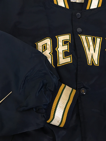 古着 90s MLB Milwaukee Brewers ブルワーズ ナイロン スタジャン