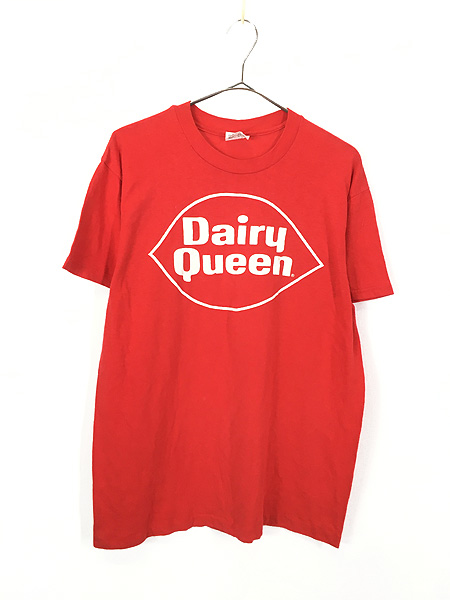 古着 80s USA製 Dairy Queen アイス ロゴ 企業 Tシャツ L 古着 - 古着