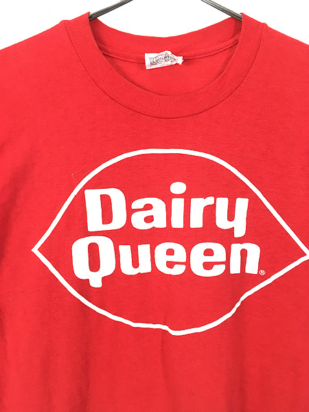 古着 80s USA製 Dairy Queen アイス ロゴ 企業 Tシャツ L 古着 - 古着 